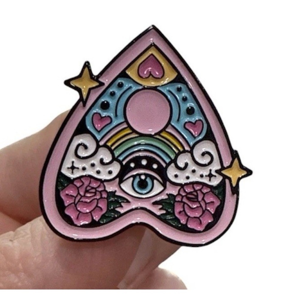 Ouijia Board Pink Eye Vintage Inspired Halloween Glam Pin Goth Vamp Pin New